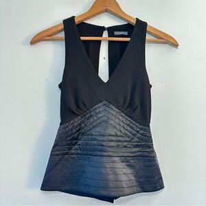 Ted Baker Satin Bodice Black Sleeveless Women’s Blouse Size 1 (US 4)